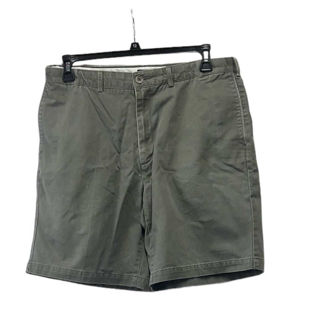 Lands End Traditional Fit Khaki Shorts Mens Size‎ 36 Green Cotton Chino